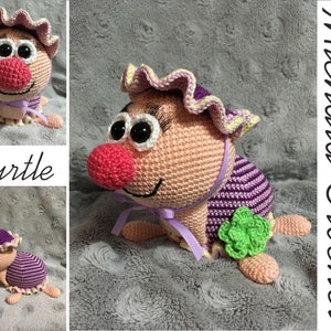 PATTERN crochet turtle, amigurumi turtle, pdf tutorial turtle