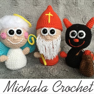 PATTERN crochet angle, devil, st.nicholasr, amigurumi angel, pdf tutorial devil