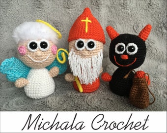 PATTERN crochet angle, devil, st.nicholasr, amigurumi angel, pdf tutorial devil