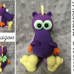 PATTERN crochet dragon, amigurumi dragon, pdf tutorial dragon