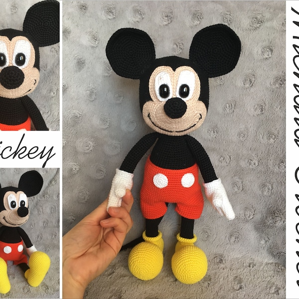 MUSTER häkeln Mickey Mouse, Amigurumi Mickey Mouse, PDF-Tutorial Maus