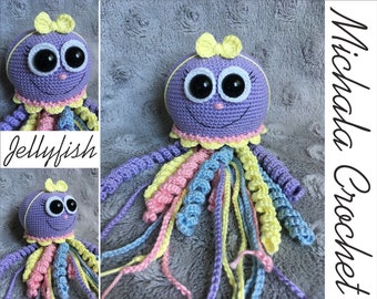 PATTERN crochet jellyfish, amigurumi jellyfish, pdf tutorial jellyfish
