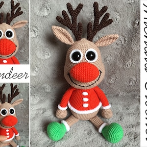 PATTERN crochet reindeer, amigurumi reindeer, pdf tutorial reindeer