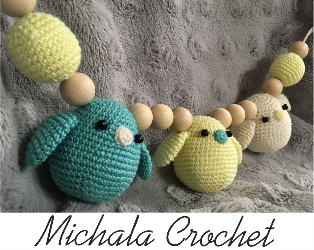 PATTERN Crochet Rattle Birds for Pram/amigurumi Birds Rattle Chain/pdf ...