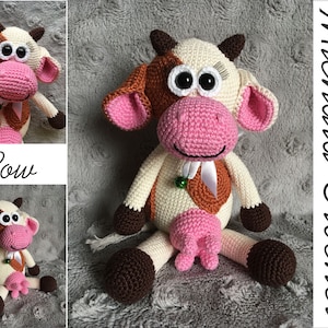 PATROON gehaakte koe, amigurumi koe, pdf-tutorial koe