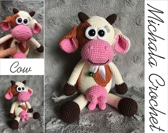 PATTERN crochet cow, amigurumi cow, pdf tutorial cow