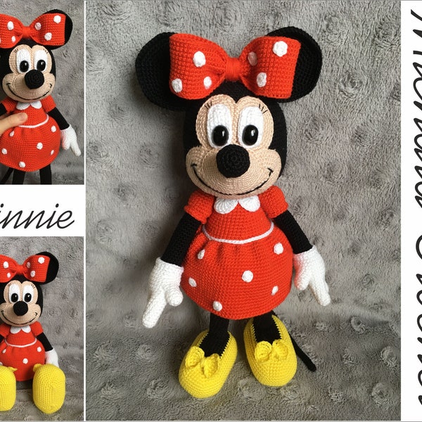 PATTERN crochet Minnie mouse, amigurumi Minnie mouse, pdf tutorial mouse