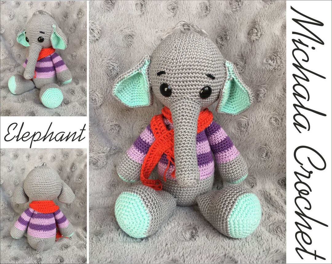 PATTERN Crochet Elephant, Amigurumi Elephant, Pdf Tutorial Elephant - Etsy