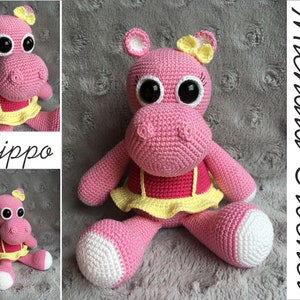 PATTERN crochet hippo girl/amigurumi hippo/pdf tutorial hippo