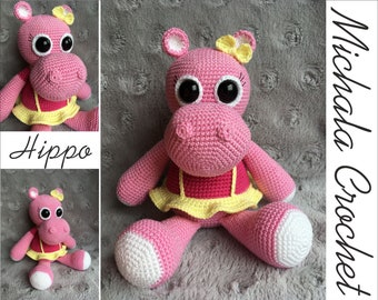 PATTERN crochet hippo girl/amigurumi hippo/pdf tutorial hippo