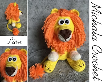 PATRÓN león a crochet, león amigurumi, tutorial león pdf