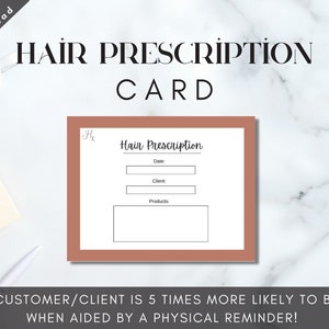 Receptkaart voor salonklant