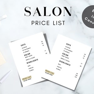 Salon Price List