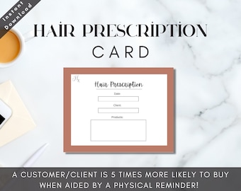 Salon Client Prescription Card