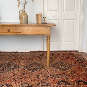 Alfombra de área antigua, 6'85'4 pies, alfombra de sala de estar, alfombra de lana, alfombra de dormitorio, alfombra de entrada imagen 2