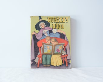 Vintage jaren 1940 kinderdagverblijf boek, VIntage kinderboek, 25 Oude verhalen, Geïllustreerd boek van Frances Cavanah en Elizabeth Feiker