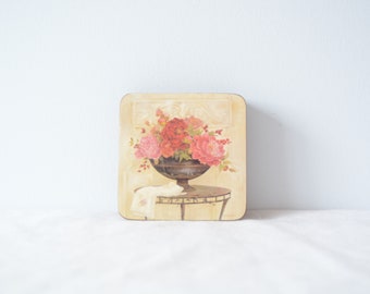 Posavasos vintage con ramo de flores, Colección de seis posavasos