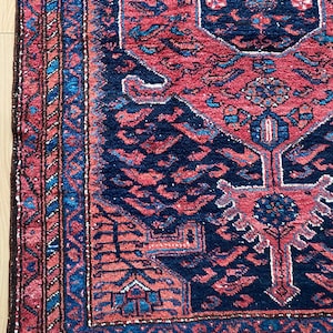 Vintage Handknotted Wool Area Rug, Colorful Accent (4’4”x6’')