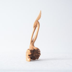Vintage hand carved bird, Wood Swan figurine-Hand carved swan figure-Art decor