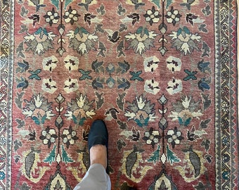 Vintage area Rug, 3’6”*4’10”ft, handknotted rug,  living room rug