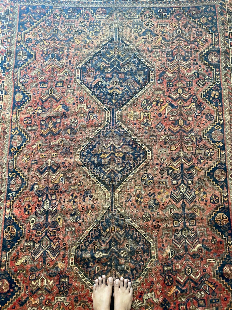 Antique area rug ,6854 ft, living room rug , wool rug , bedroom rug, entryway rug imagem 5
