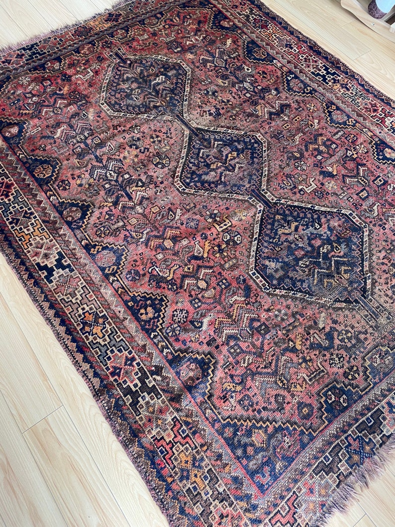 Antique area rug ,6854 ft, living room rug , wool rug , bedroom rug, entryway rug image 7