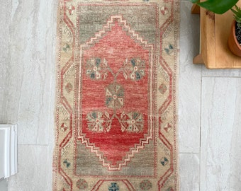 Vintage door mat  2’6”*1’9””ft, small rug , Kitchen runner - door rug