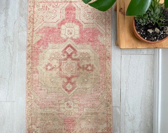 tapis de porte vintage 2'8"*1'7" ft, petit tapis, coureur de cuisine - tapis de porte