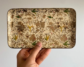 Vintage paper mache tray, Jewel tray, Decor tray