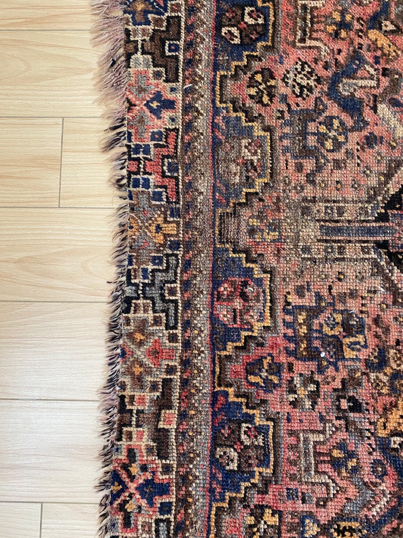 Antique area rug ,6854 ft, living room rug , wool rug , bedroom rug, entryway rug afbeelding 6