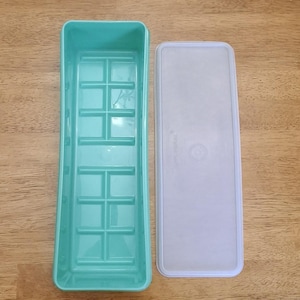 Tupperware, Jadeitgrön, Selleribehållare, med transparent lock, Vintage, 1970-talet