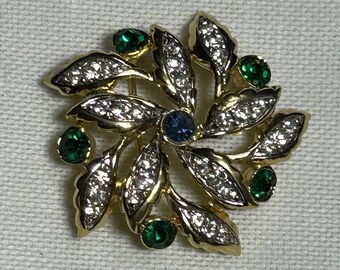 Broche Vintage Nina Ricci - Couple D'oiseaux Colombes En Métal Doré - Bijou Fantaisie Ancien