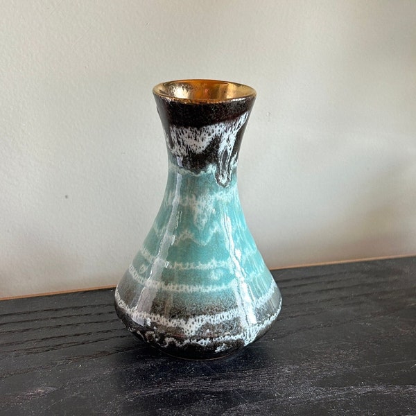 West German Pottery 543-12 Vintage Atomic Age Carstens Tönnieshof Rare Cosmic Vase