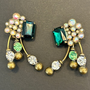 Brass clip earrings, Italy