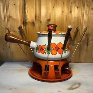 Set per fonduta retrò, bourguignon, prodotto in Giappone