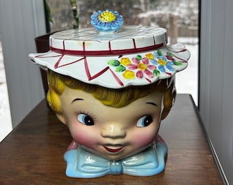 Vintage Lefton Miss Daisy / Dainty Cookie Jar 1950s EC Japan - Etsy