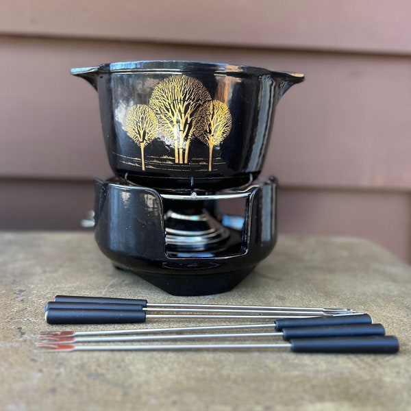 STAUB Service a Fondue en Fonte, avec 6 Fourchettes a Fondue, pour Fondue Savoya