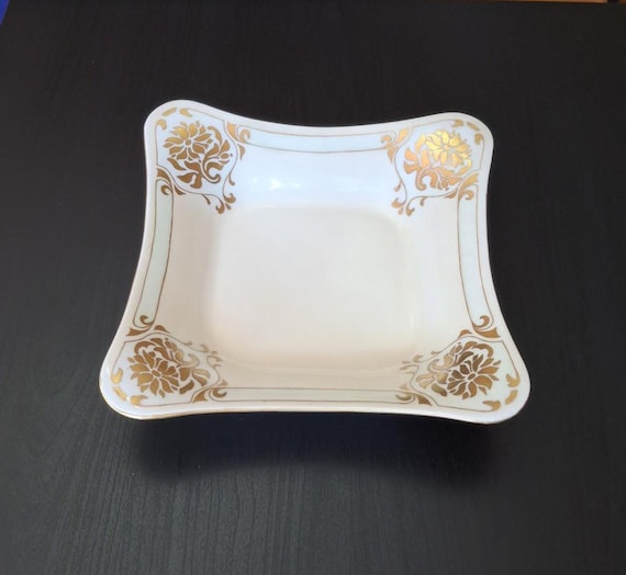 Hutschenreuther, Gelb, Dish, Bavarian, Vintage, Porcelain, 1910s