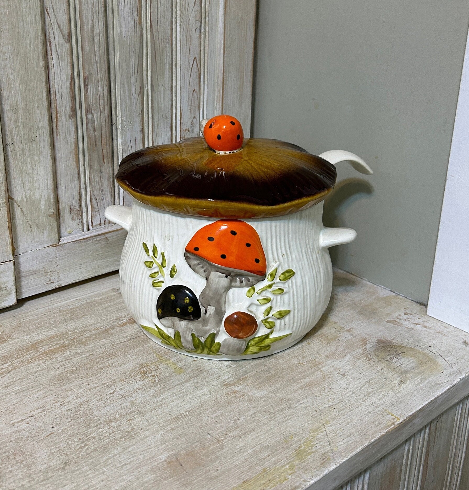 Toadstool Ceramic Soup Bowl With Lid & Spoon – Derbyshire Gift Centre