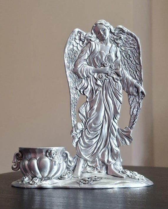 キャンドルホルダー エンジェルシーガル ピューター サイン入り カナダ