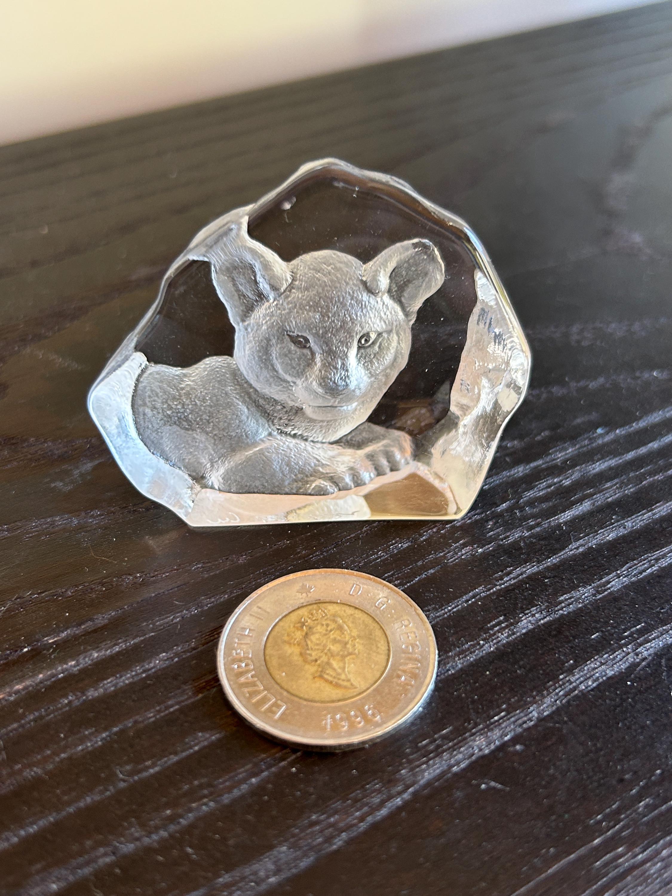 Mats Jonasson, Paperweight, Sweden, Signed, Miniature Lion Cub
