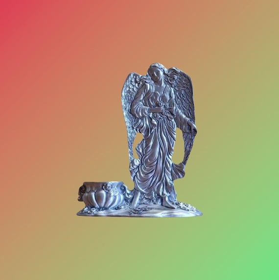 Candle Holder Angel Seagull Pewter Signed Canada Vintage - Etsy