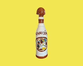 Kahlùa Bottle Decanter Vintage Ceramic Mexican Mayan, empty