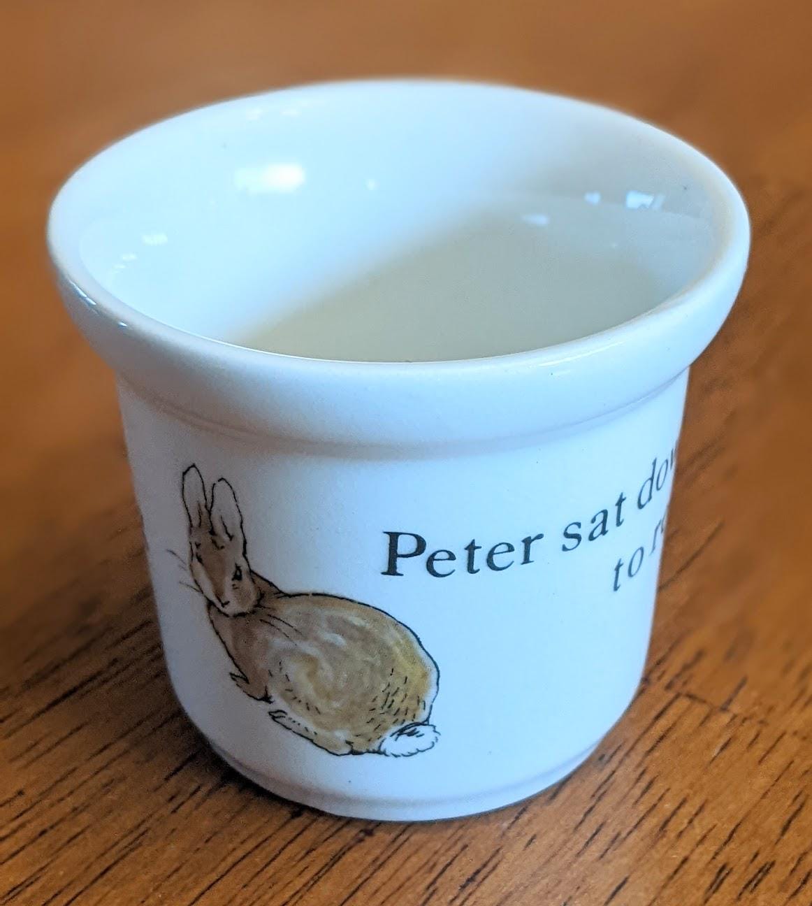 Vintage Peter Rabbit Egg Cup, Beatrix Potter Wedgwood, Made in