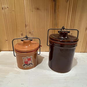 Cheese crocks, jars, vintage