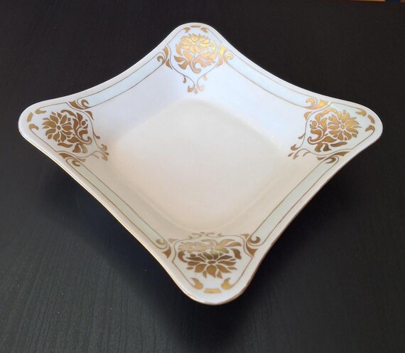 Hutschenreuther, Gelb, Dish, Bavarian, Vintage, Porcelain, 1910s