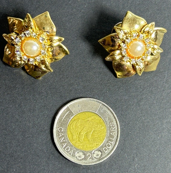 Earrings Jesara Designer Gold Tone Vintage - image 5