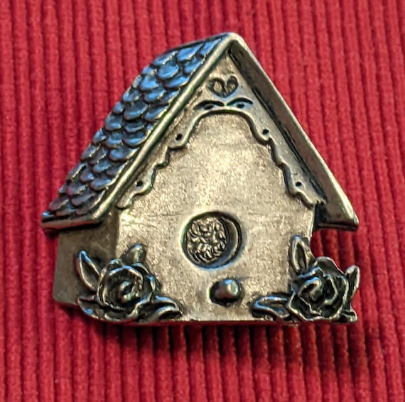 Brooch Seagull Pewter Birdhouse Signed - image 2