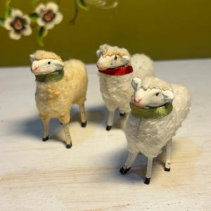 ドイツアンティーク ミニ羊 クレッシュ ピンク ドール フランス蚤の市 オブジェ Antique putz sheep - Etsy 日本
