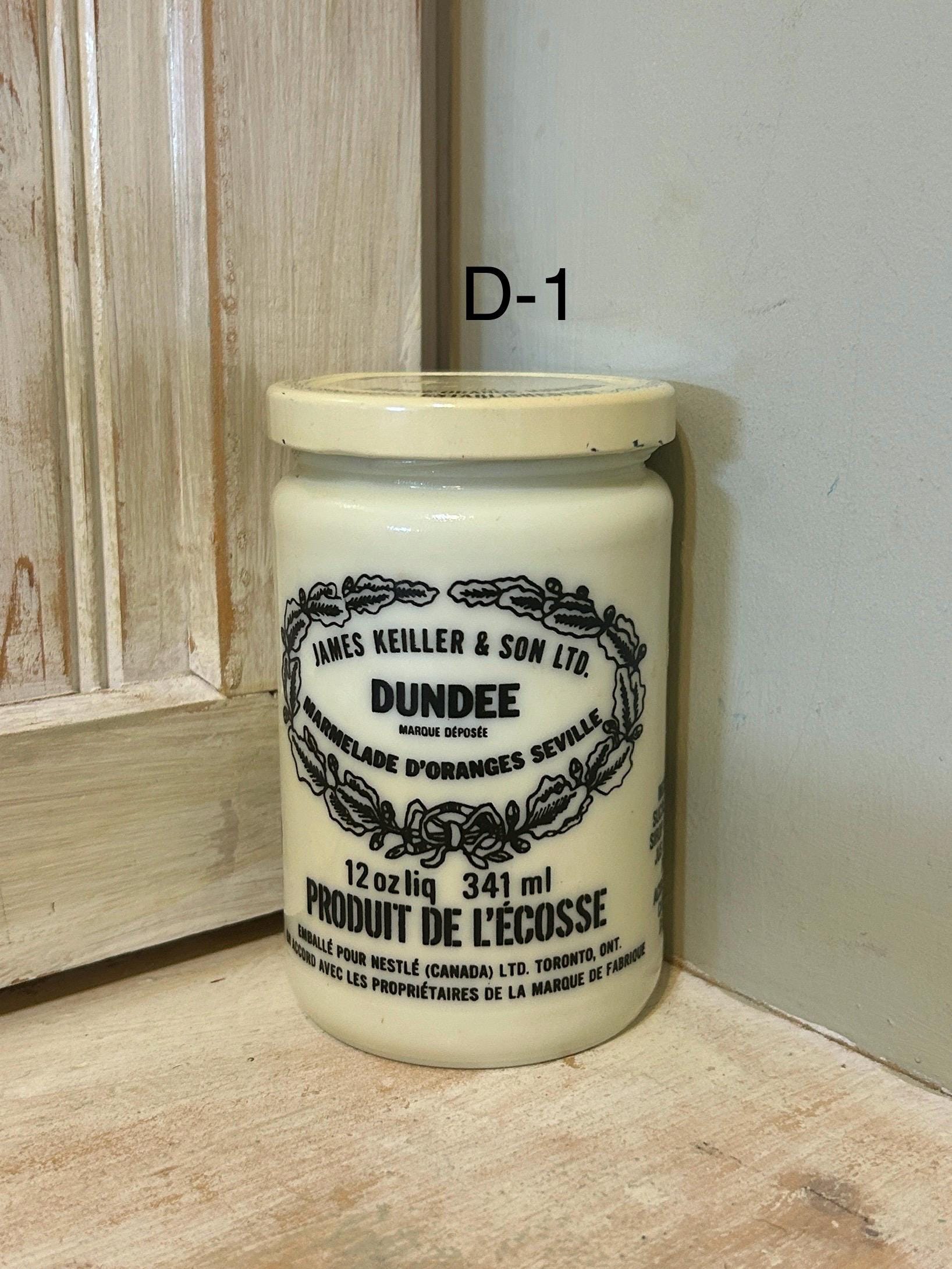 James Keiller & Sons Ltd. Dundee Orange Marmalade Jars, Milk Glass
